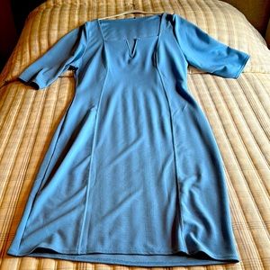 LTS Long Tall Sally Light Blue Notch Neck MIDI